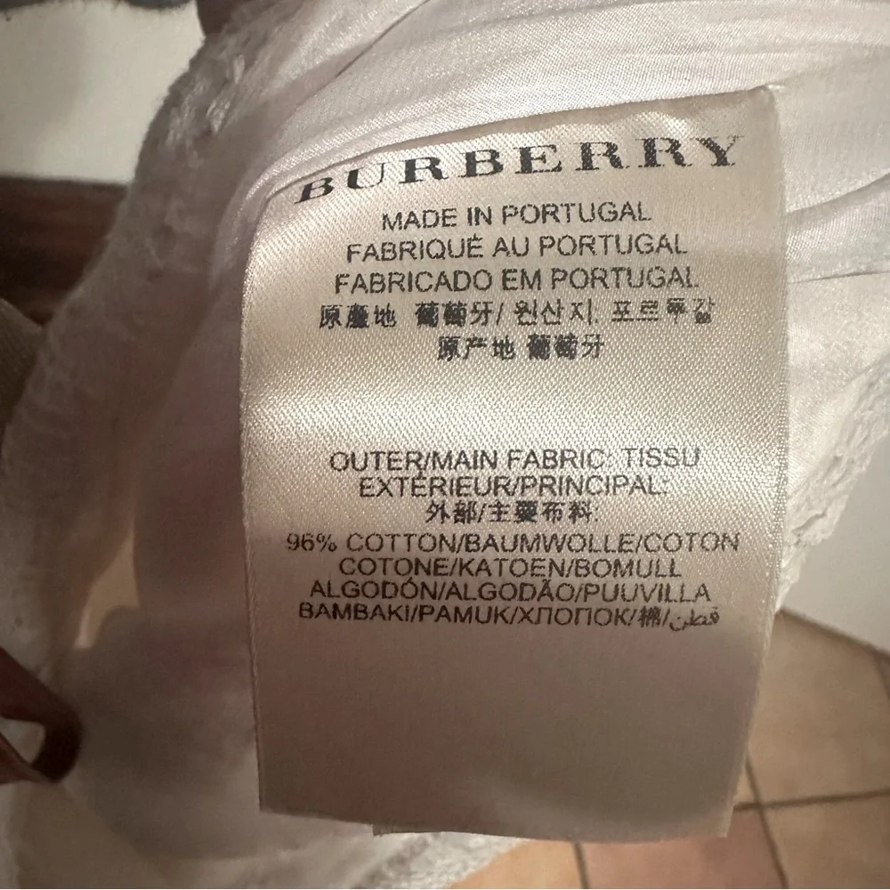 NWT Burberry White Floral Lace Lined Cotton Silk Women’s Skirt size‎ 6 reg $550